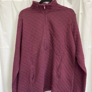 Quilted Half-Zip Sweater - Purple